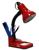 ESN 999 Flexible Red Electric Table Lamp with Attached Pen Stand for Office and Study (Red)